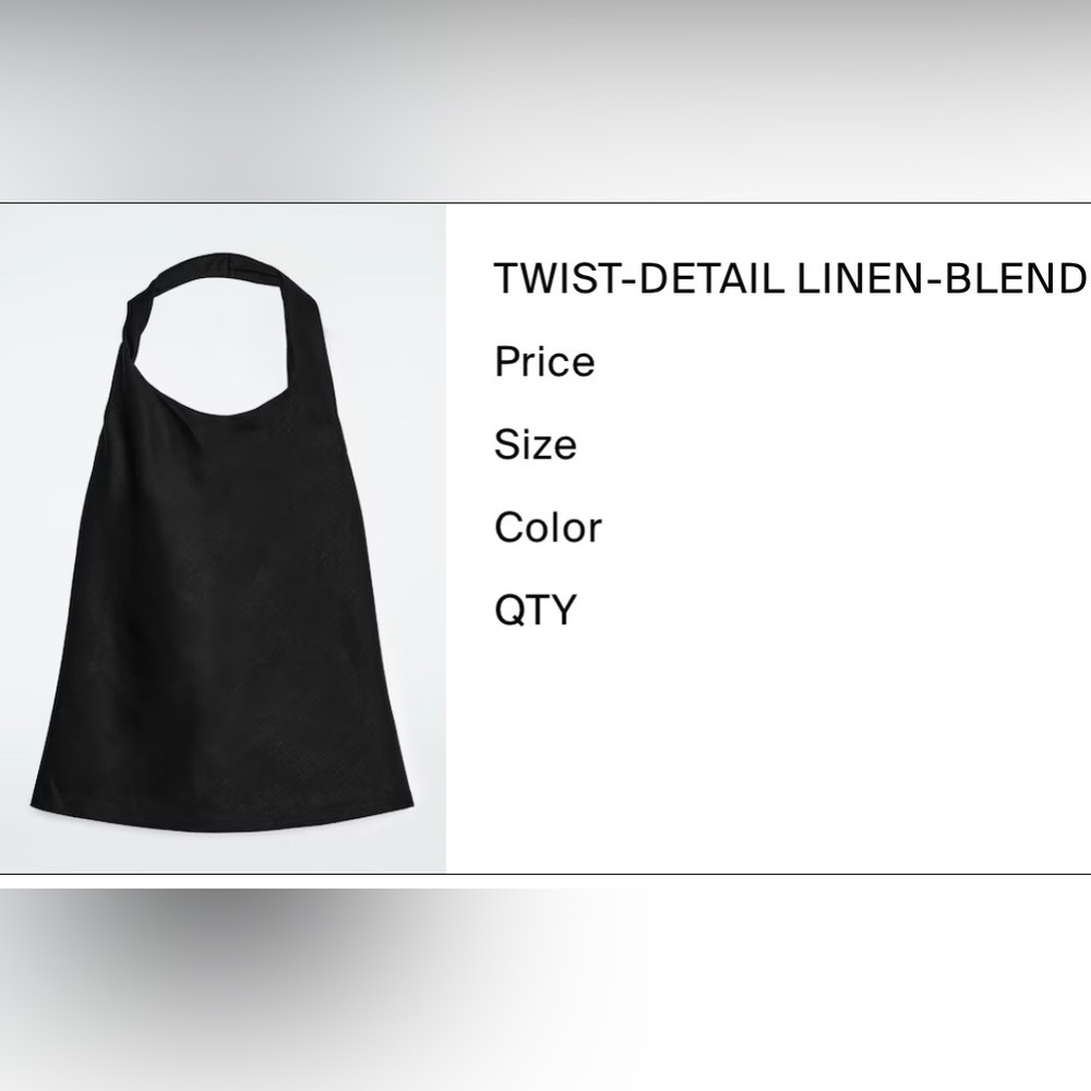 COS Black Twist-Detail Linen-Blend Tank